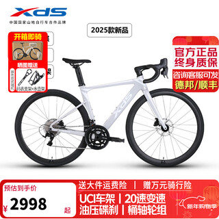 Xide sheng (xds) road bike ad350 single disc 12-speed carbon fork carbon seat post oil disc barrel axle power meter advanced bike 25 models ad300-cream yellow and white vehicle installation 480mm (height 165-175cm)