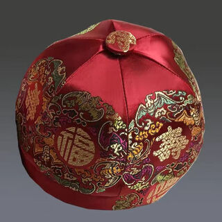 Xibai middle-aged and elderly birthday hats for the elderly, birthday hats for grandparents, old people's birthdays, men's and women's birthday banquets, tang suit hats, blessing and longevity jujube red cotton hats, l/one size fits all, hat circumference 58-60cm