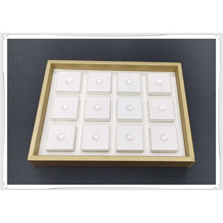 Yusenyi bead plate display tray amber jade jewelry storage counter photography dark gold white small (18cm 13.5cm)