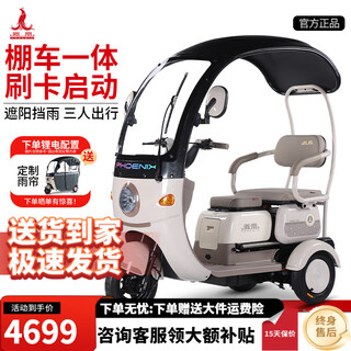 Phoenix fengluan electric tricycle household small electric motorcycle adult battery car three-wheel leisure electric car with children 600w+60v20a lithium battery + battery life about 50 kilometers