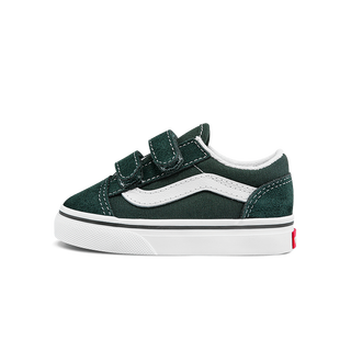 Vans children's shoes old skool v children's sneakers retro dark green buckle and sticky buckle personalized street green 19 measured inner length 11.5cm