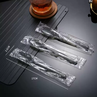 Yusenyi disposable spoons individually packaged thickened and hardened plastic american dessert forks and spoons packaged western food american spoons for home use hollow american spoons black individually packaged 100 pieces