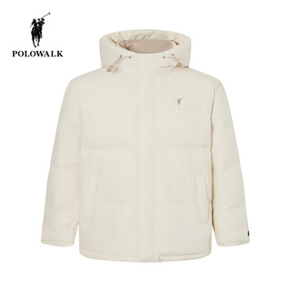 Polowalk men's down jacket 2025 winter new product 90 duck down thick outdoor warm business hooded jacket beige m
