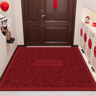 Nolin high-end entrance door floor mat 2025 new door mat housewarming entrance door mat red wedding entrance anti-slip flowers welcome guests 80cm*120cm small size for entrance