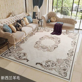 Junyuexi imported pure wool carpet muirben ancient french european american wool living room coffee table blanket bedroom bedside mat full with flowers new zealand wool diameter 1.5m