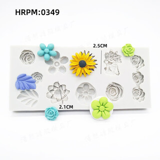 Fantasy flower series mold chocolate fondant mold sugar art clay kneading mold 6 flower style silicone mold single size about 2cm