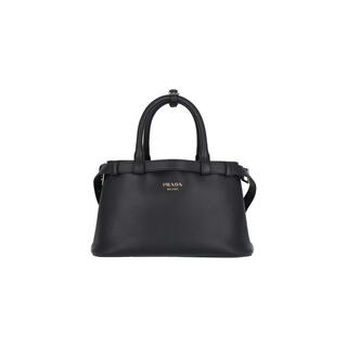 Prada luxury women's bag black leather small buckle belt black one size