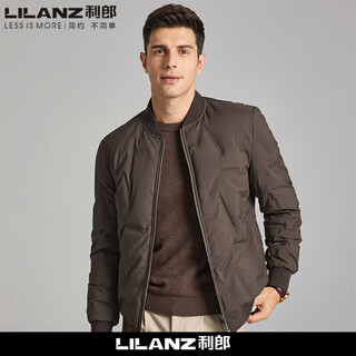 Lilanz down jacket winter baseball stand collar warm and cold-proof clothing fashionable casual light and versatile white duck down jacket coffee baseball collar 60351 m 170 (recommended 100-120 jin jin equals 0.5 kg)