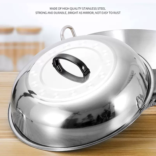 Yusenyi thickened stainless steel wok lid, heightened arched old-fashioned round wok lid, iron pot lid, stir-frying tripod lid, large pot lid 32cm (heightened stainless steel lid)