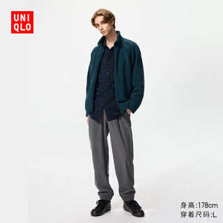 Uniqlo men's smooth polar fleece comfortable trousers/trousers 481444 08 dark gray l /175/100
