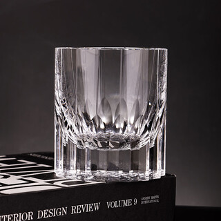 Lizhi shuriken kiriko crystal cup high-end handmade whiskey cup k9 lead-free glass light luxury wine cup gift cup transparent丨k9 ice feather cup gift box 235ml