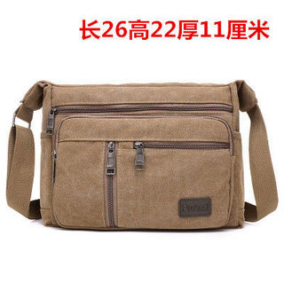 Jianyimao's new men's casual canvas bag, construction site tool bag, shoulder crossbody bag, large repair portable tool bag, men's small coffee color