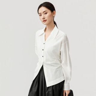 Viea.ing shopping mall same style white shirt for women 2026 spring new style waist pleated shirt top white m