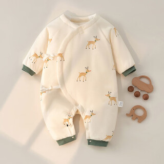 Yeehoo purchase products newborn cotton coat, autumn and winter quilted thickened warm baby jumpsuit, monk clothes, full turmeric deer (thickened 180g weight) 52 cm for pregnancy or postpartum baby