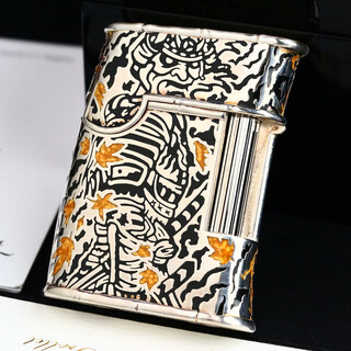 Dupont (s.t.dupont) second-hand 95 new s.t.dupont dupont inflatable lighter samurai warrior series high-end limited edition men's accessories luxury gift collection silver