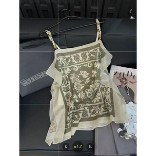 Art print camisole women's contrast color stitching beaded design 2025 new resort style tube top new arrival color (reversible s new arrival