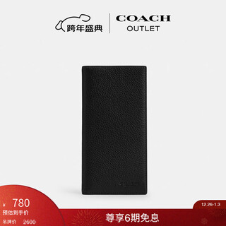 Coach new year's gift outlet men's breast pocket wallet black