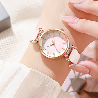 Shantou lincun women's watch women's quartz watch student exam simple light luxury ins style niche high-value watch white model
