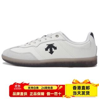 Descente (descente) autumn and winter edgecourt comfortable and versatile balanced breathable sweat-absorbent low-cut sneakers for men and women, beige black, black/beige 38