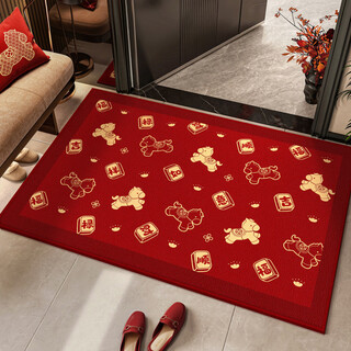 Yingfei entrance door floor mats 2025 new door mats door floor mats entrance door mats for the year of the horse and new year entrance mats fuma yingji 300cm*400cm silver ion/non-slip and stain-resistant belgian velvet