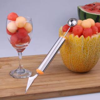 Yusenyi fruit ball scooper 304 stainless steel watermelon scooper fruit meat remover artifact platter tool green