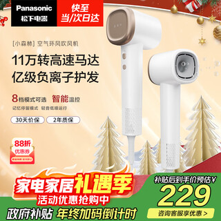 Panasonic's state-subsidized high-speed hair dryer, quick-drying negative ion hair dryer for home use, does not hurt, sends girlfriend new year's christmas gift, small forest ceramic white eh-ne6l