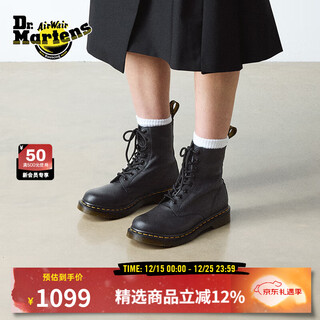 Dr. martens 1460 virginia british style men's and women's early autumn pebbled soft leather martin boots black 37