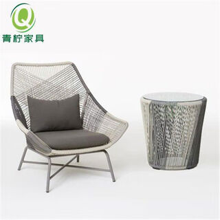 Jieyunmao modern simple leisure rattan chair creative combination indoor living room study courtyard rattan balcony small table and chair three-piece set chair + small coffee table