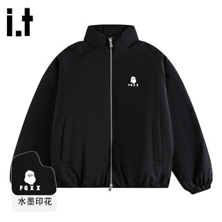 Fingercroxx it модный брендовый мужской пуховик с воротником-стойкой, зима 2025, новая свободная повседневная универсальная теплая куртка на белом утином пуху, черный счетчик, тот же стиль, m 115-135jin jin, вес 0,5 кг