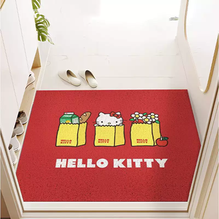 Yusenyi home mat entry door floor cat kitty entrance bathroom ring anti-slip mat cute cartoon hellokitty silk foot mat paper bag kitty 50x80cm