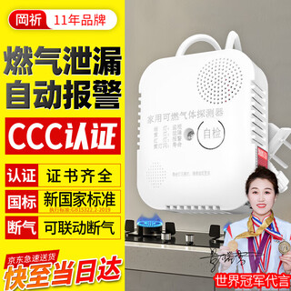 Gangqi jt-tp010h 3c certification new national standard gas alarm natural gas alarm household kitchen pipe gas combustible gas leakage sensor detection can be linked to the shut-off valve