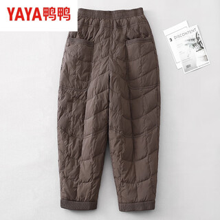 Duck duck pants for women autumn and winter high waist outer wear plus velvet and thickened mom pants 2025 new northeast minus 40 degree cotton pants brown m recommended 90-115 jin jin equals 0.5 kg