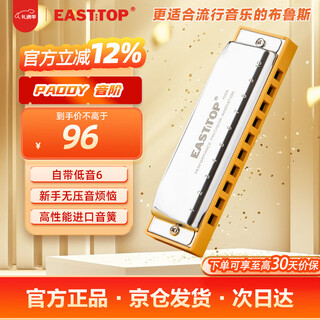 East top blues harmonica 10-hole embedded t009 paddy c key yellow limited edition recommended for beginners
