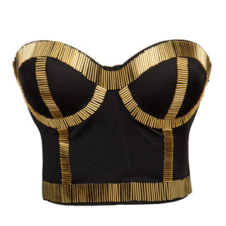 Ds new stage performance clothes ktv bra shaping clothes nightclub female singer party bra gold s