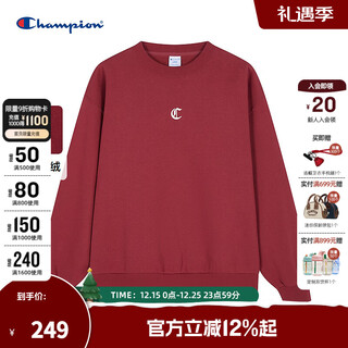 Champion champion sweatshirt men's 2024 winter new trendy brand casual tops simple cotton american retro red m