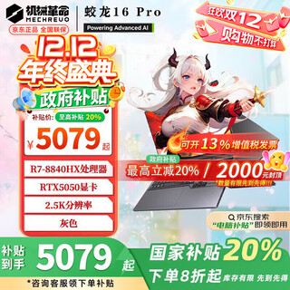机械革命蛟龙16Pro 2025国家旗舰锐龙【补贴20%】RTX5070/5060电竞16英寸游戏本学生笔记本电脑 灰R7-8840HX/5050 512G+16G