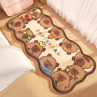 Kaye carpet bedroom bedside carpet cartoon thickened cute long plush foot pad children's room bed under bed blanket fyr-y kapibala photo sticker 50x140cm