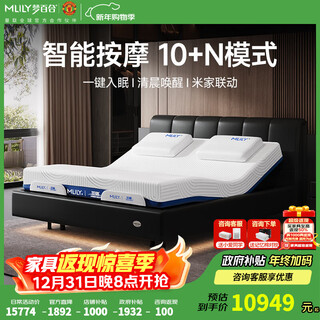 Menglily government subsidy smart bed electric bed multifunctional massage bed automatic lifting bed suspended bed master bedroom king bed yunsong yunsong suspended smart bed - connected to mijia app + three-body mattress - black 1800*2000mm