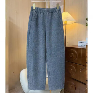 Australian wool sheep wool scimitar straight pants 2025 new style nine-point plus velvet thickened slim casual pants for women 8825 light gray xl 130-145jin jin equals 0.5 kg