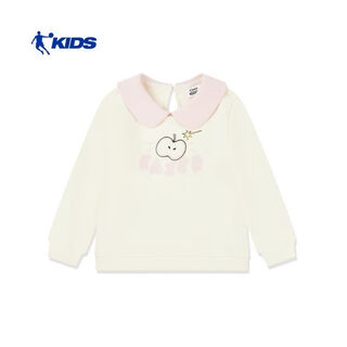 Jordan (qiaodan) girls sweater children's 2026 new style children's wear long sleeve cute cartoon fashion casual pullover top canopy white 110