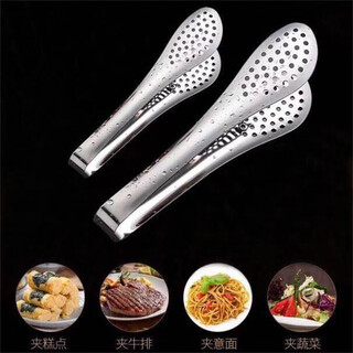 Ke ou stainless steel exquisite food tongs, bread clips, steak clips, food clips, vegetable and meat clips, anti-scalding fried barbecue clips, exquisite clips 13cm