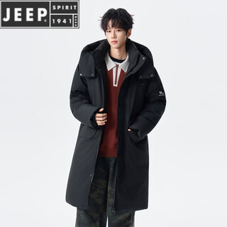 Jeep spirit, новинка зимы, утолщенный длинный пуховик для пар, модная простая шапка, съемный классический воротник-стойка, британский мужской черный s