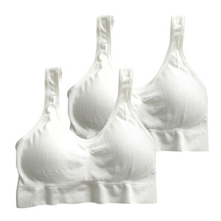 2-pack large u beautiful back sports bra seamless chest-wrapped push-up bra without rims yoga vest style tube top white + white m