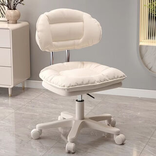 Fantasy computer chair home comfortable sedentary office chair girls bedroom makeup stool dormitory back lift desk chair sgs explosion-proof air rod + high elastic seat cushion + waist backrest orange increased seat width 40cm wear-resistant anti-scratch wheels