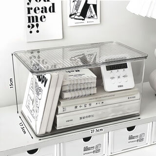 Fantasy transparent storage box with lid can be stacked with small portable storage box transparent storage box with lid large size 1 pack