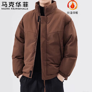 Mark huafei cotton jacket men's autumn and winter thickened cotton jacket coldproof jacket warm bread cotton coat dark coffee xl