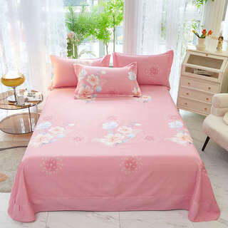 Yusenyi thickened bed sheet single piece student dormitory quilt single pillowcase three-piece kang sheet universal jiangnan powder 1.8m bed use 250cmx245cm single piece bed sheet