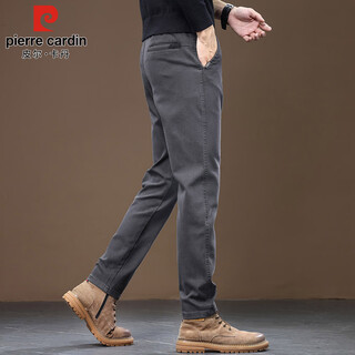 Pierre cardin business casual trousers men's autumn and winter korean style trendy trousers men's slim trousers men's dark gray regular 32
