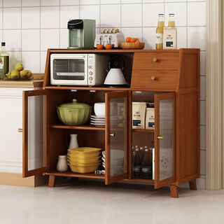 Pupan sideboard wall-mounted multi-functional cabinet with door simple modern cupboard multi-functional home living room storage cabinet three doors and double drawers