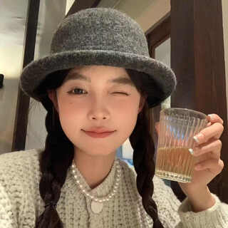 Individual bundle points redemption gift contact customer service remarks color temperament fashion large head circumference fisherman hat women's basin hat gray